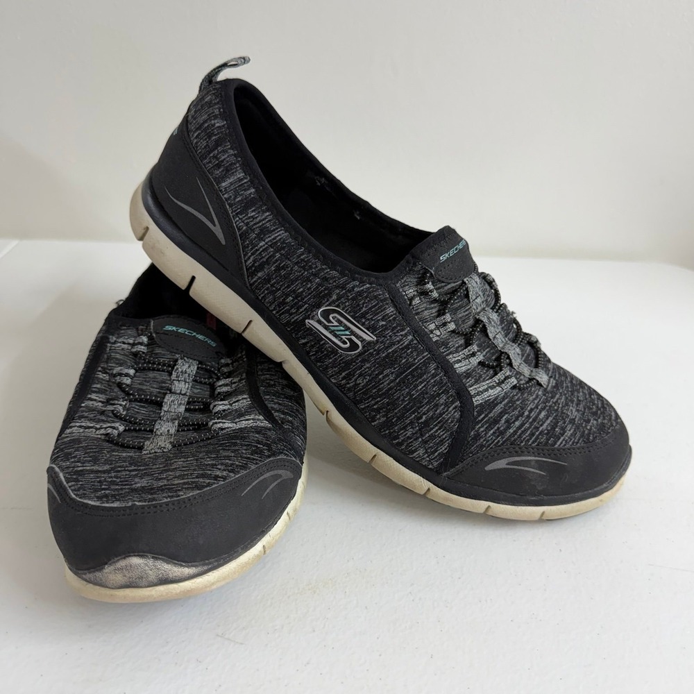 Skechers Women's Slip-On Athletic Shoes Gray air-cooled memory foam sneakers 10